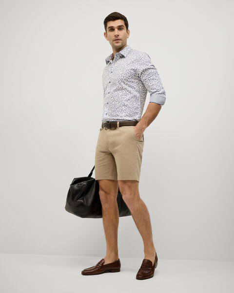 Slim Stretch Cotton Stretch Chino Short, Tan, hi-res